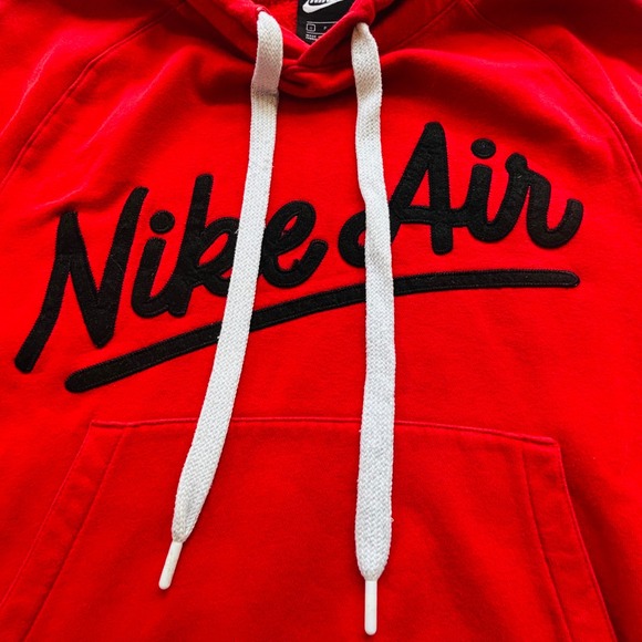 Nike Air Hoodie Mens Small Red Black Spell Out Pullover Sweatshirt Hooded - Picture 10 of 13